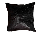 2 Pack | 18inch x 18inch Sequin Throw Pillow Cover, Decorative Cushion Case - Square Black Sequin