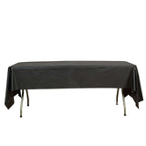 5 Pack Black Rectangle Plastic Table Covers, PVC Waterproof Disposable Tablecloths