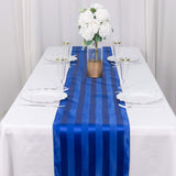 12x108inch Royal Blue Satin Stripe Table Runner, Elegant Tablecloth Runner