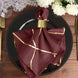 5 Pack | Modern Burgundy & Geometric Gold Cloth Dinner Napkins | 20x20Inch