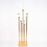 50inch Gold 10 Arm Cluster Taper Candle Holder With Clear Glass Shades Large Candle Arrangement