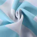 White/Baby Blue Chevron Print Blackout Window Curtain Grommet Panel Noise Cancelling Curtain#whtbkgd