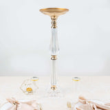 24inch Gold / Clear Acrylic Crystal Flower Bowl Pedestal Stand