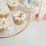 2 Pack | 12inch Clear With Gold Rim Disposable Pedestal Cake Stand