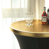 Metallic Gold Spandex Stretch Fitted Cocktail Table Top Cover