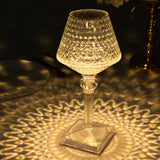 10" LED Acrylic Crystal Cup Shape Touch Control Lampshade Table Lamp, Color Changing Cordless