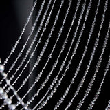 15 Strands | 15ft Crystal Beaded Ceiling Drape Curtains and Hanging Kit
