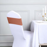 5 Pack Terracotta (Rust) Spandex Stretch Chair Sashes