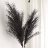 3 Stems | 44inch Black Artificial Pampas Grass Plant Sprays, Faux Branches Vase Flower Arrangement