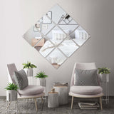 6 Pack | 10inch Square Glass Mirror Table Centerpiece, Hanging Wall Decor