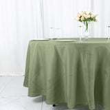 108" Dusty Sage Green Polyester Round Tablecloth