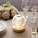 5inch Diamond Cut Crystal Ball Dimmable LED Centerpiece Lamp Touch Control, Rechargeable