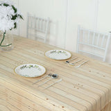 Natural Rectangle Plastic Table Cover in Rustic Wooden Print