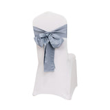 5 Pack Dusty Blue Lamour Satin Chair Sashes, Chair Bows - 6x106inch