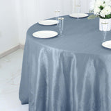 132inch Dusty Blue Accordion Crinkle Taffeta Seamless Round Tablecloth