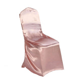 Dusty Rose Satin Self-Tie Universal Chair Cover, Folding, Dining, Banquet and Standard