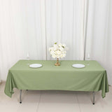 60"x102" Dusty Sage Green Premium Scuba Wrinkle Free Rectangular Tablecloth, Scuba Polyester