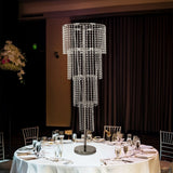 4ft Tall Event Centerpiece in Acrylic Clear Beaded Chandelier for Elegant Wedding