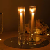 2 Pack Clear Ribbed Candle Holder Glass Shades With Open Ends