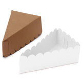 10 Pack | 5x3inch Natural / White Single Slice Paper Cake Boxes, Triangular Pie Slice Dessert Box