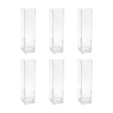 6 Pack | 16inch Heavy Duty Square Glass Cylinder Vases, Clear Glass Flower Vase