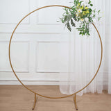 5ft Gold Metal Round Wedding Arch Arbor, Balloon Circle, Flower Frame Backdrop Stand