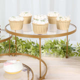 23inch 3-Tier Gold Metal Cake Stand With Clear Round Acrylic Plates