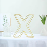 8" Tall | Gold Wedding Centerpiece | Freestanding 3D Decorative Wire Letter | X