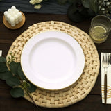 25 Pack | White Sunray Gold Rimmed 10inch Serving Dinner Paper Plates