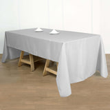 60"x102" Silver Polyester Rectangular Tablecloth