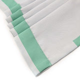 White/Mint Cabana Stripe Thermal Blackout Window Curtain Grommet Panels, Noise Cancelling Curtains