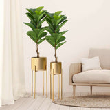 2 Pack | 3ft Artificial Fiddle Leaf Fig Tree Potted Indoor Planter