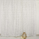 8ftx8ft Ivory Satin Rosette Event Curtain Drapes, Backdrop Event Panel