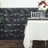 12 Pack | 20inch x 20inch Matte Black 3D Texture PVC Diamond Design Wall Tiles