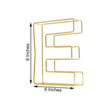 8" Tall - Gold Wedding Centerpiece - Freestanding 3D Decorative Wire Letter - E