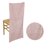 Blush / Rose Gold Metallic Shimmer Tinsel Spandex Stretch Chair Slipcover#whtbkgd