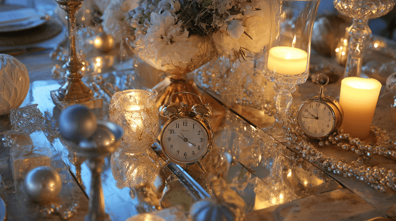 Modern Metallic New Year Centerpieces
