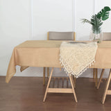 60"x102" Natural Rectangular Tablecloth, Linen Table Cloth With Slubby Textured, Wrinkle Resistant