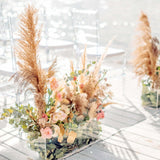 6 Stems | 49inch Wheat Tint Dried Natural Pampas Grass Plant Sprays