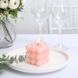 2 Pack | 2inch Blush Rose Gold Flameless Flickering LED Bubble Candles