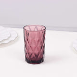 6 Pack Dusty Rose Crystal Cut Highball Cocktail Glasses with Heavy Base