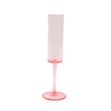 6 Pack Transparent Blush Sleek Reusable Plastic Champagne Flute Glasses, Cylindrical Wine#whtbkgd