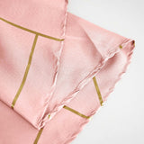 54"x54" Dusty Rose Polyester Square Tablecloth With Gold Foil Geometric Pattern