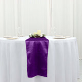 12inch x 108inch Purple Premium Sheen Finish Velvet Table Runner, Reusable Runner