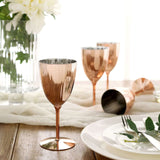 6 Pack | Blush/Rose Gold 8oz Plastic Wine Glasses, Disposable Goblets