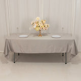 60"x102" Silver Lamour Satin Rectangle Tablecloth