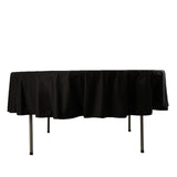 90" Black Premium Scuba Wrinkle Free Round Tablecloth, Scuba Polyester Tablecloth