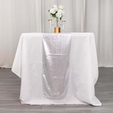 12x108inch Silver Shimmer Sequin Dots Polyester Table Runner