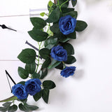 6ft | 20 Royal Blue Artificial Silk Roses Flower Garland, Hanging Vine