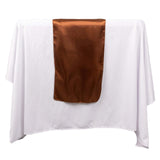 12x108inch Cinnamon Brown Seamless Satin Table Runner